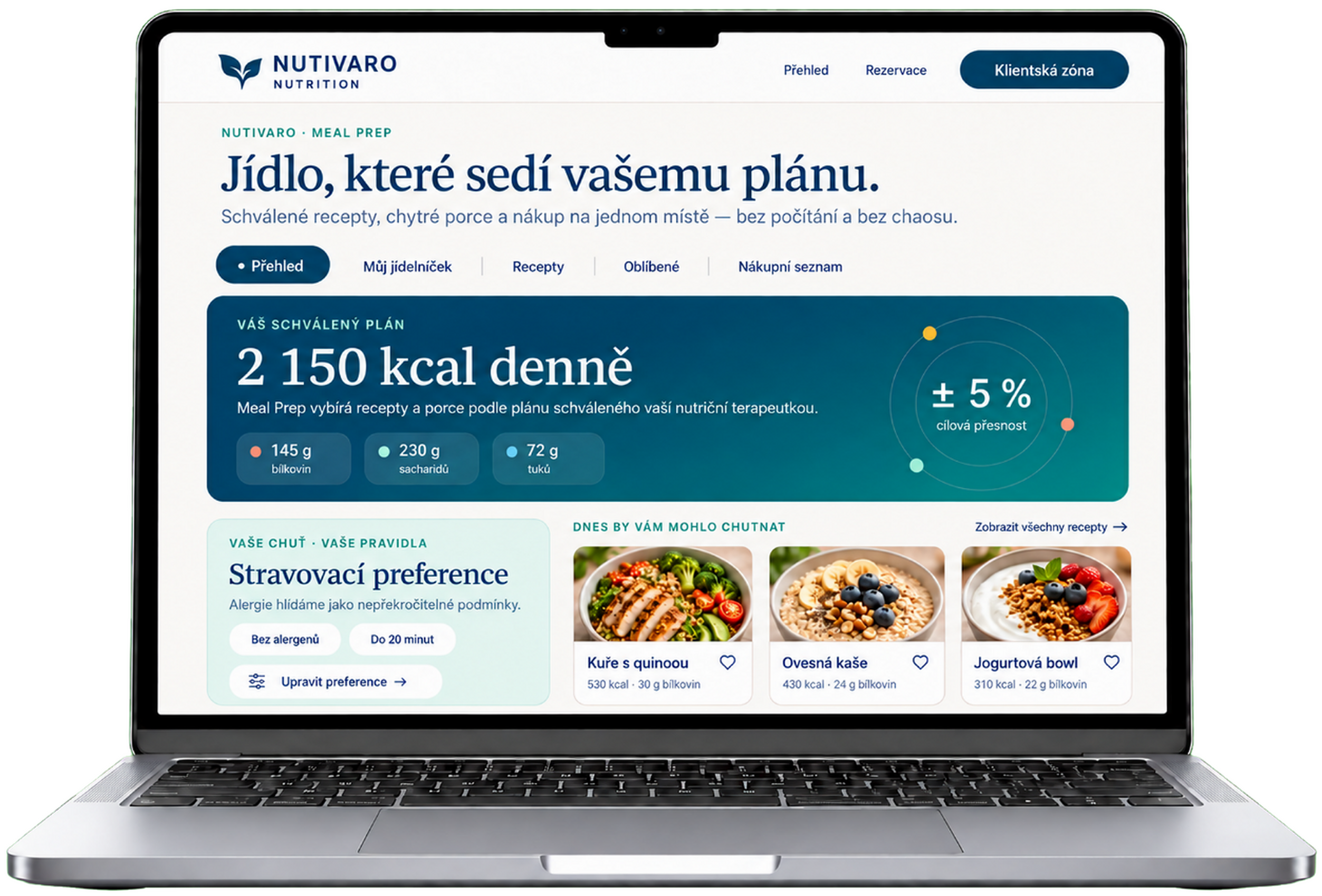 Skutečný Nutivaro Meal Prep s plánem, recepty a porcemi